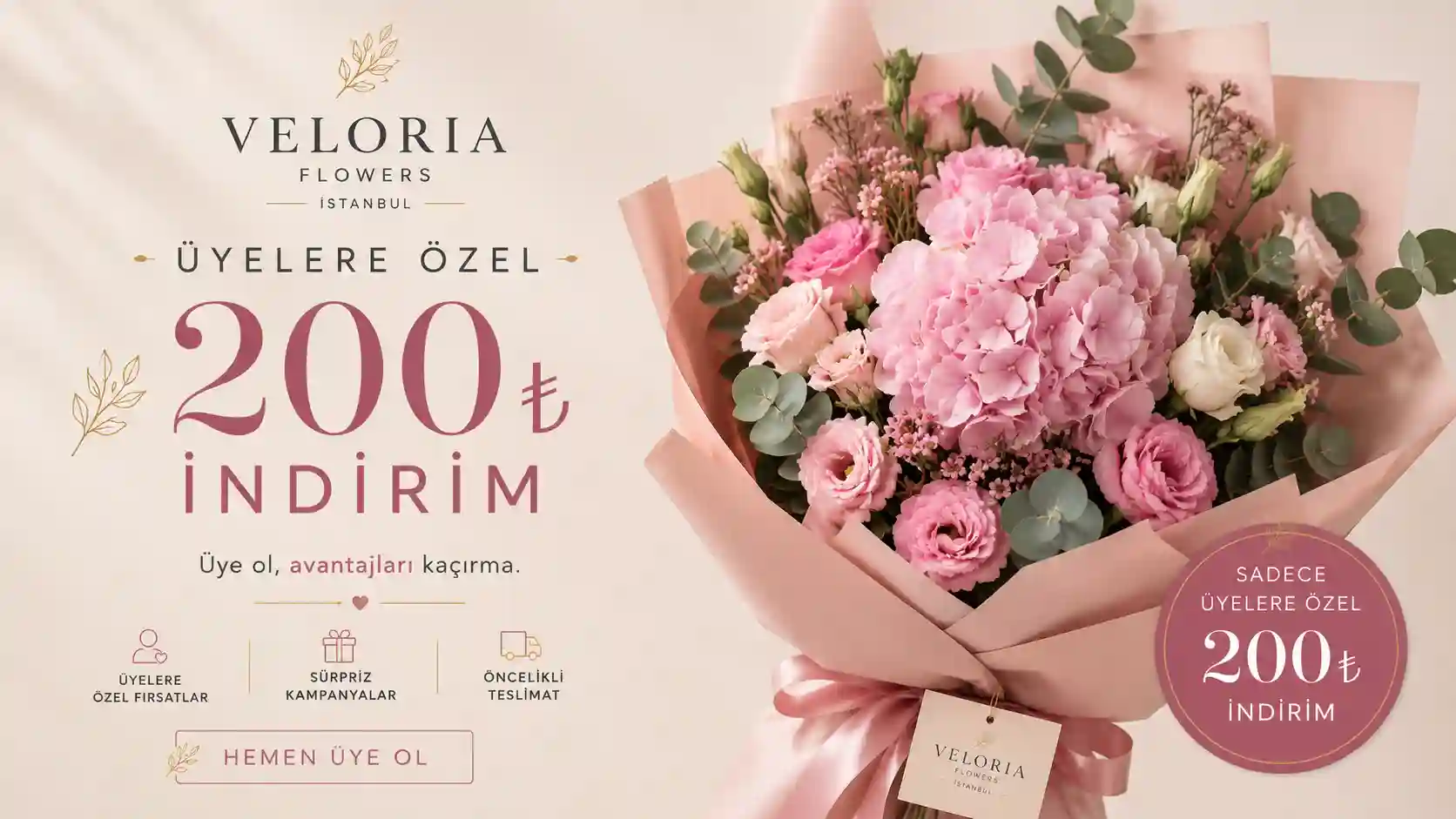 200₺ İndirim… istanbul çiçek siparişi